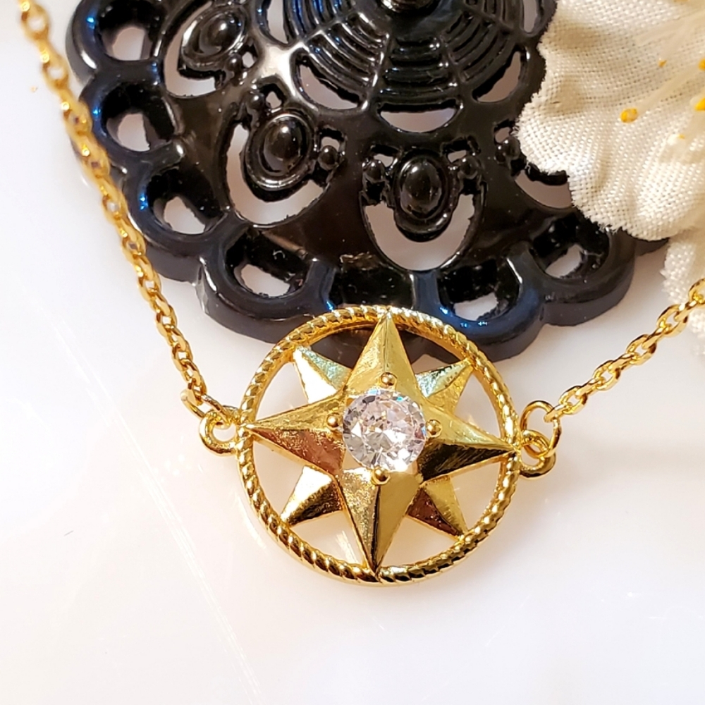 NEW Compass Star Sterling Silver Necklace
